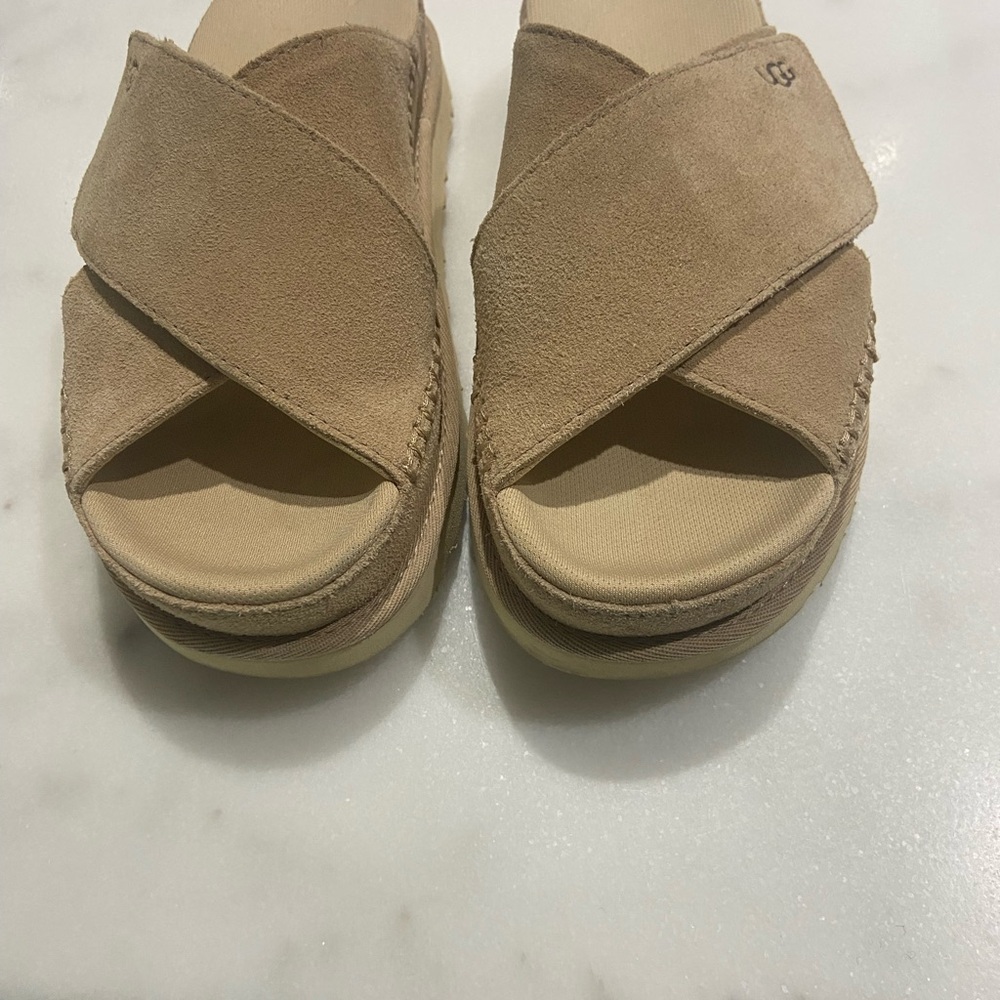 UGG Beige Suede Women's Mules